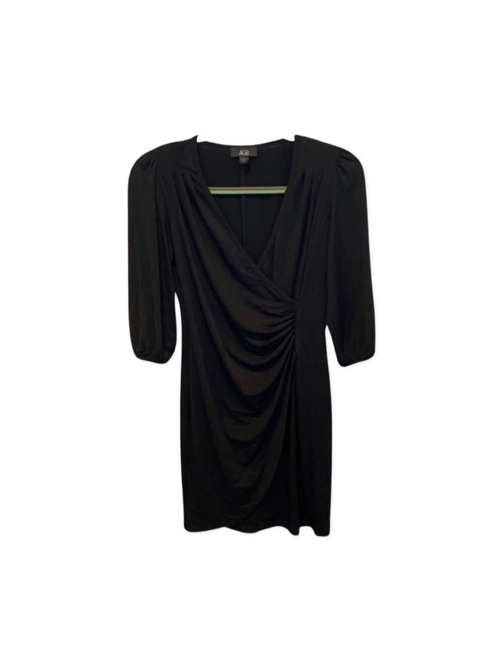 AGB Faux Wrap Black Dress NWT Size S